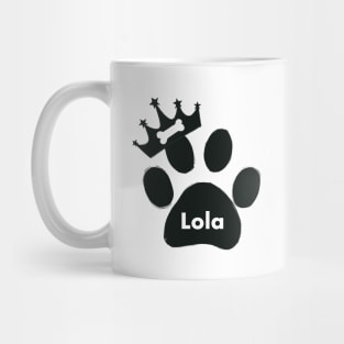 Lola name made of hand drawn paw prints Mug